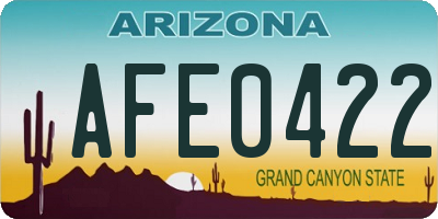 AZ license plate AFE0422