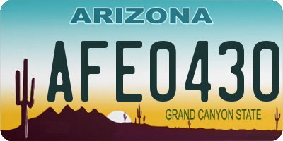 AZ license plate AFE0430