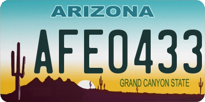 AZ license plate AFE0433