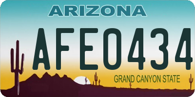 AZ license plate AFE0434