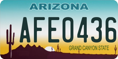 AZ license plate AFE0436