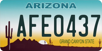 AZ license plate AFE0437
