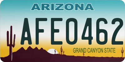 AZ license plate AFE0462