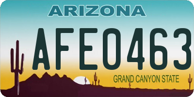 AZ license plate AFE0463