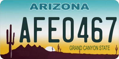 AZ license plate AFE0467