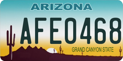 AZ license plate AFE0468