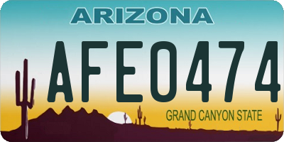 AZ license plate AFE0474