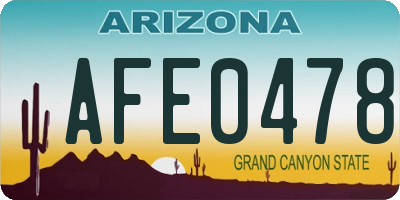 AZ license plate AFE0478