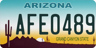 AZ license plate AFE0489