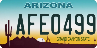 AZ license plate AFE0499