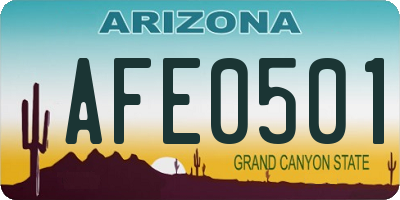 AZ license plate AFE0501