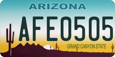 AZ license plate AFE0505