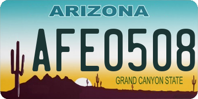 AZ license plate AFE0508