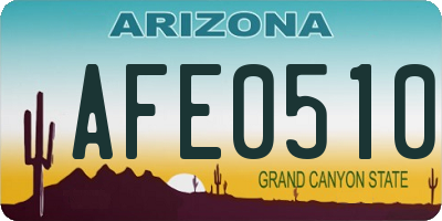 AZ license plate AFE0510