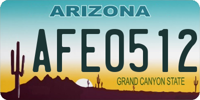 AZ license plate AFE0512