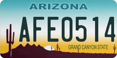 AZ license plate AFE0514