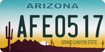AZ license plate AFE0517