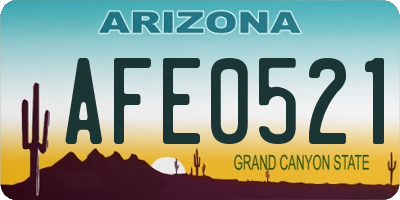 AZ license plate AFE0521