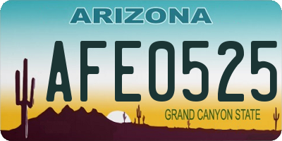 AZ license plate AFE0525