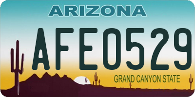 AZ license plate AFE0529