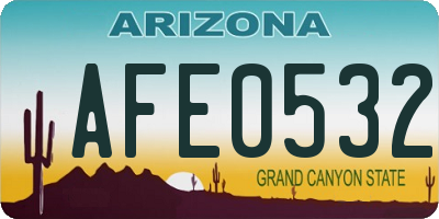AZ license plate AFE0532