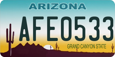 AZ license plate AFE0533