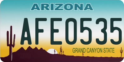 AZ license plate AFE0535