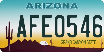 AZ license plate AFE0546