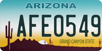 AZ license plate AFE0549