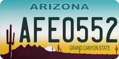 AZ license plate AFE0552