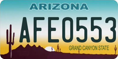 AZ license plate AFE0553