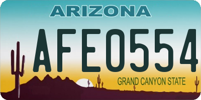 AZ license plate AFE0554