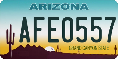 AZ license plate AFE0557