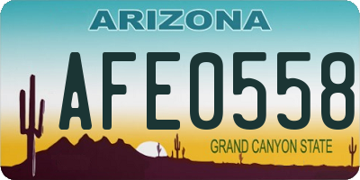 AZ license plate AFE0558