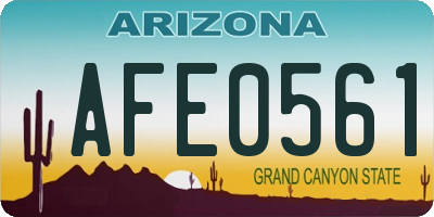 AZ license plate AFE0561