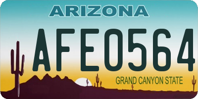 AZ license plate AFE0564