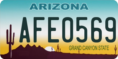 AZ license plate AFE0569