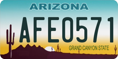 AZ license plate AFE0571
