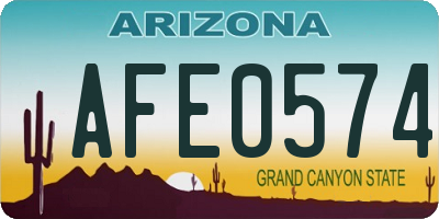 AZ license plate AFE0574
