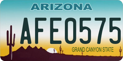 AZ license plate AFE0575