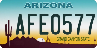 AZ license plate AFE0577