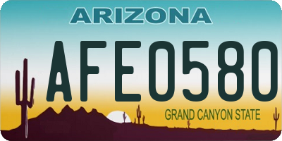 AZ license plate AFE0580