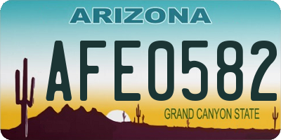 AZ license plate AFE0582