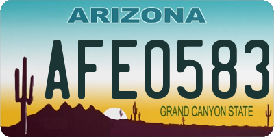 AZ license plate AFE0583