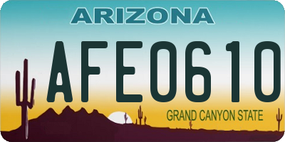 AZ license plate AFE0610