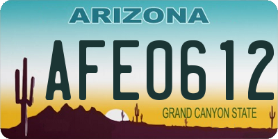 AZ license plate AFE0612