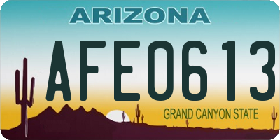 AZ license plate AFE0613