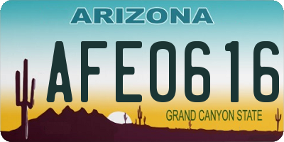 AZ license plate AFE0616