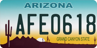 AZ license plate AFE0618