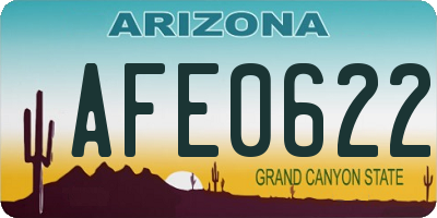 AZ license plate AFE0622